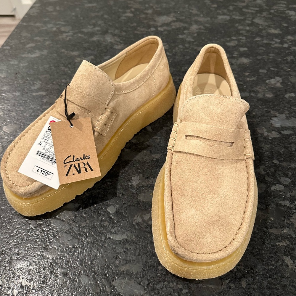 Clarks X Zara Suede Penny Loafers